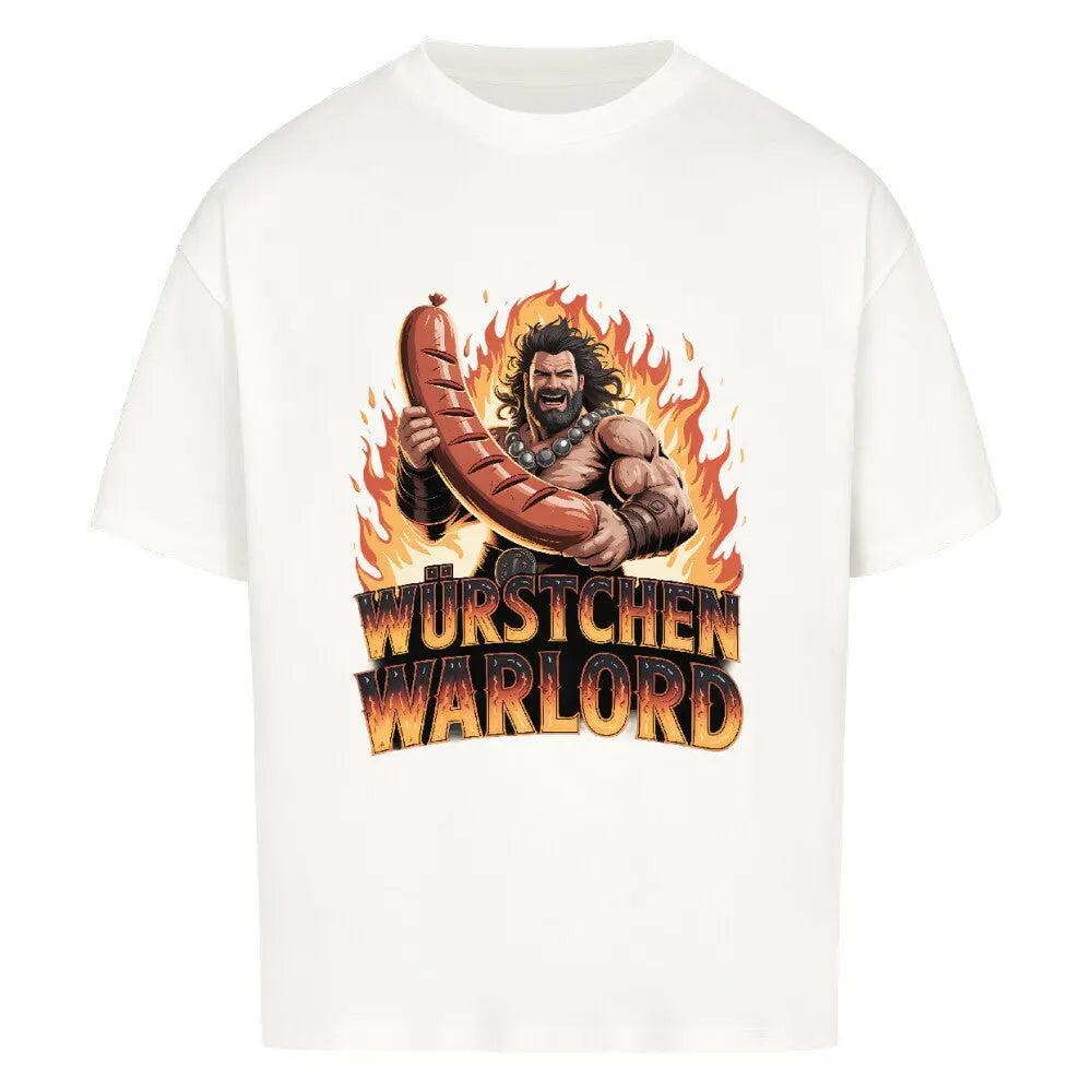 WÜRSTCHEN WARLORD – Oversized Shirt – Motivdruck in Weiß