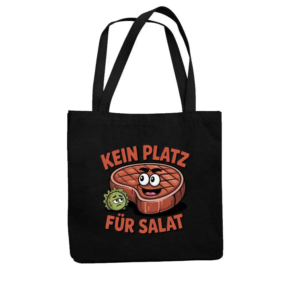 Kein Platz für Salat – Jutebeutel – Motivdruck in Schwarz