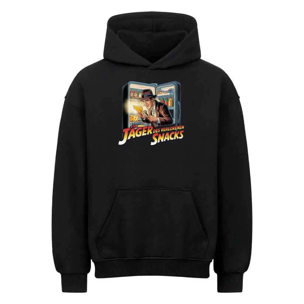 Jäger des verlorenen Snacks – Oversized Hoodie – Motivdruck in Schwarz
