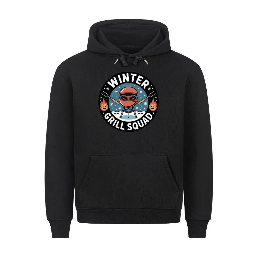 Winter Grill Squad – Premium Hoodie – Motivdruck in Schwarz