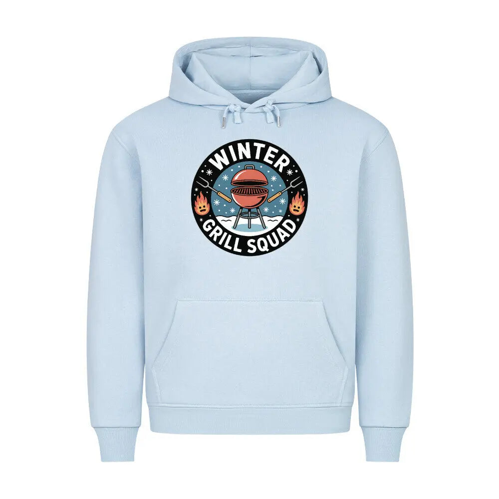 Winter Grill Squad – Premium Hoodie – Motivdruck in Babyblau