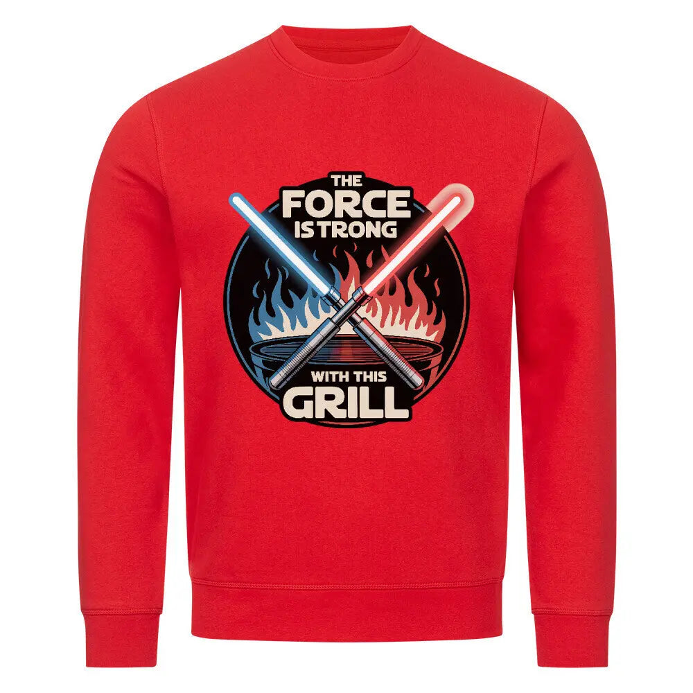 The Force Is Strong With This Grill – Premium Organic Sweatshirt – Motivdruck in Bright Red