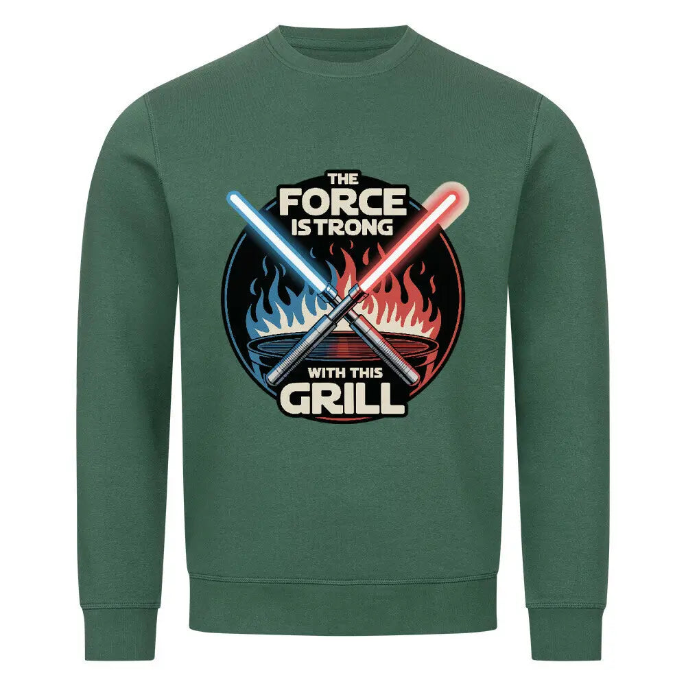 The Force Is Strong With This Grill – Premium Organic Sweatshirt – Motivdruck in Varsity Green