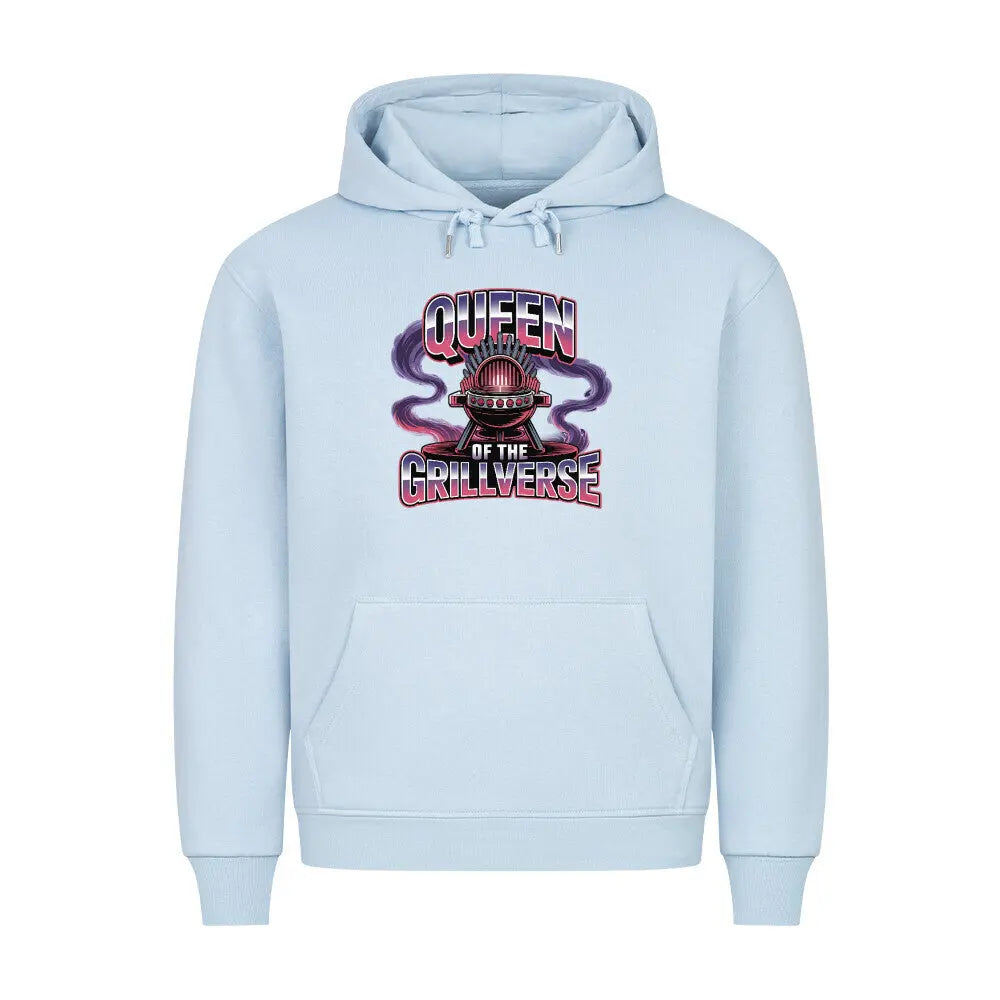 Queen of the Grillverse – Premium Hoodie – Motivdruck in Babyblau
