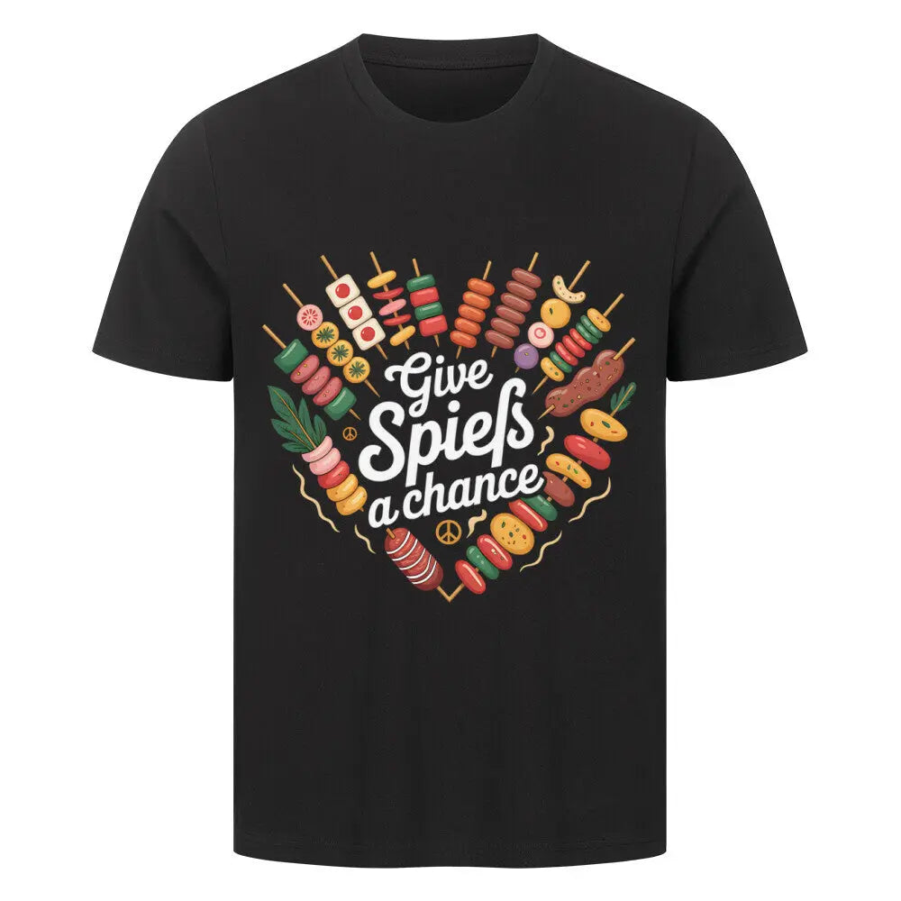 Give Spieße a Chance – Premium BBQ T-Shirt für Grillfans – Motivdruck in Schwarz