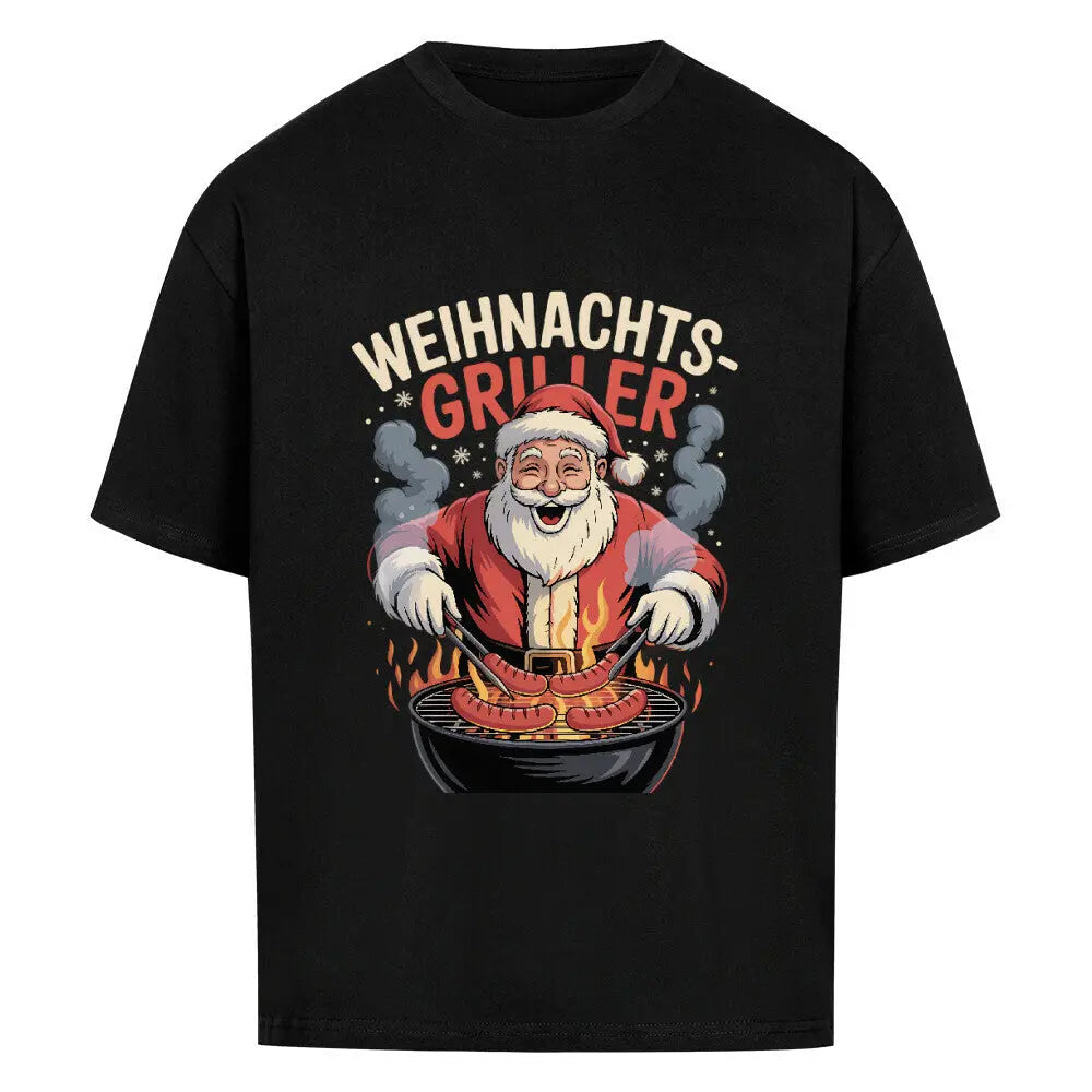 Weihnachts-Griller – Oversized Shirt – Motivdruck in Schwarz