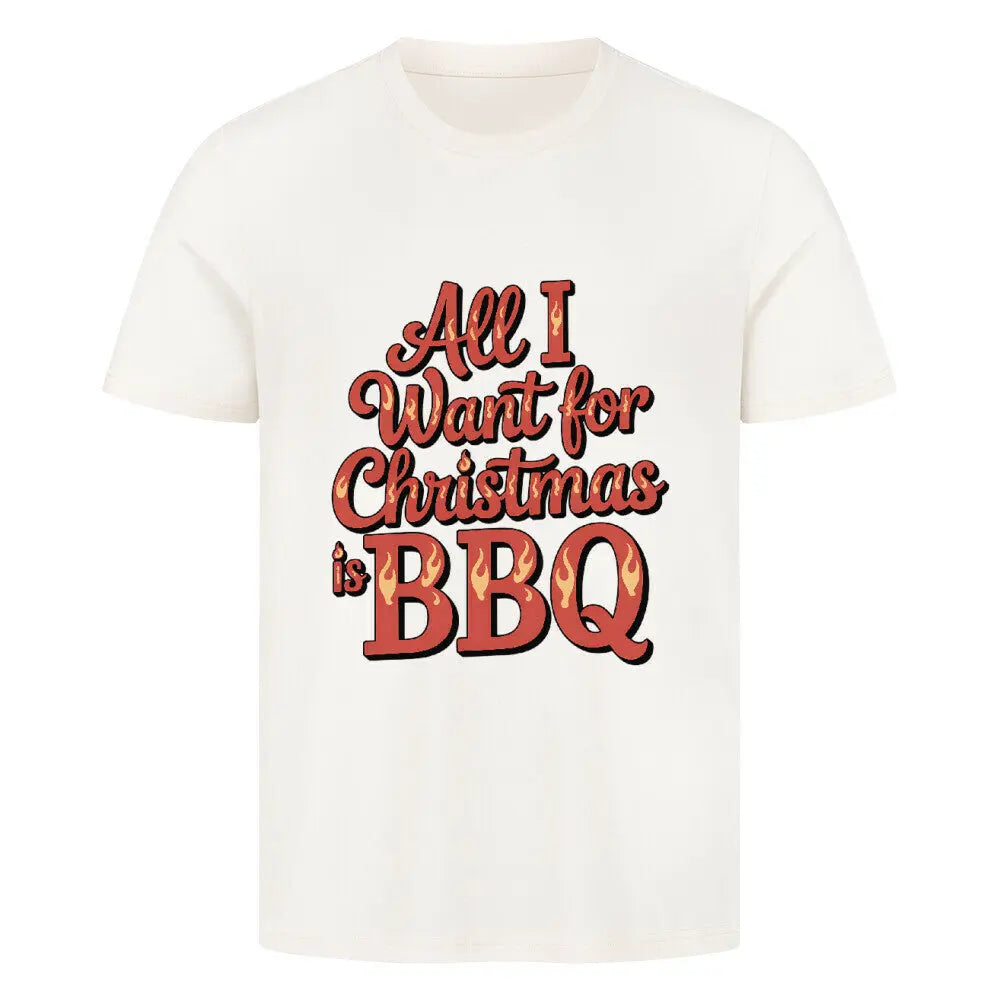 All I Want for Christmas is BBQ – Premium T-Shirt – Motivdruck in Natural Raw