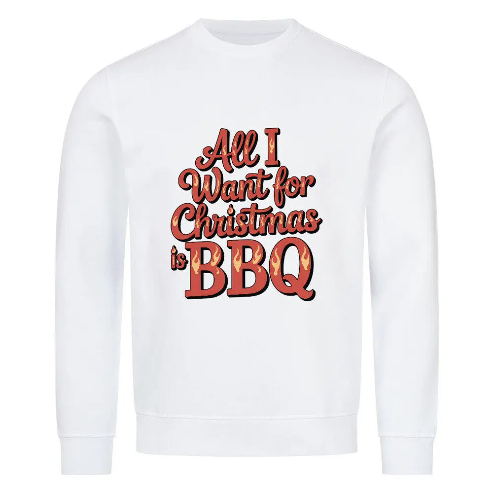 All I Want for Christmas is BBQ – Premium Sweatshirt – Motivdruck in Weiß