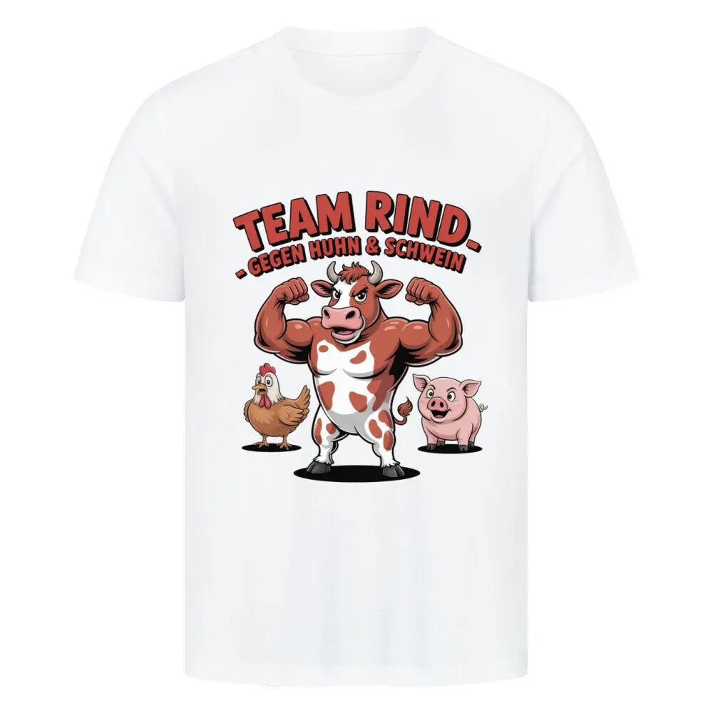 Team Rind – Premium T-Shirt – Motivdruck in Weiß