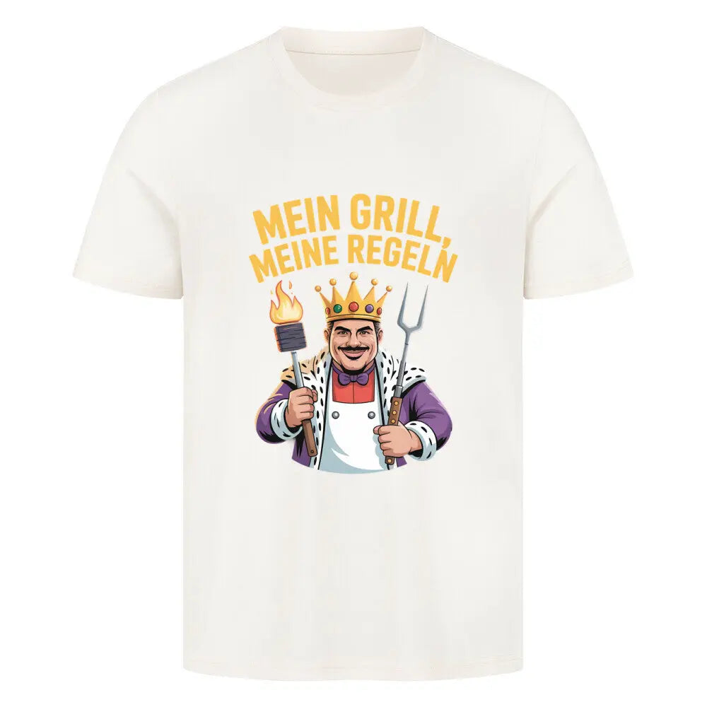 Mein Grill, Meine Regeln – Premium T-Shirt – Motivdruck in Natural Raw