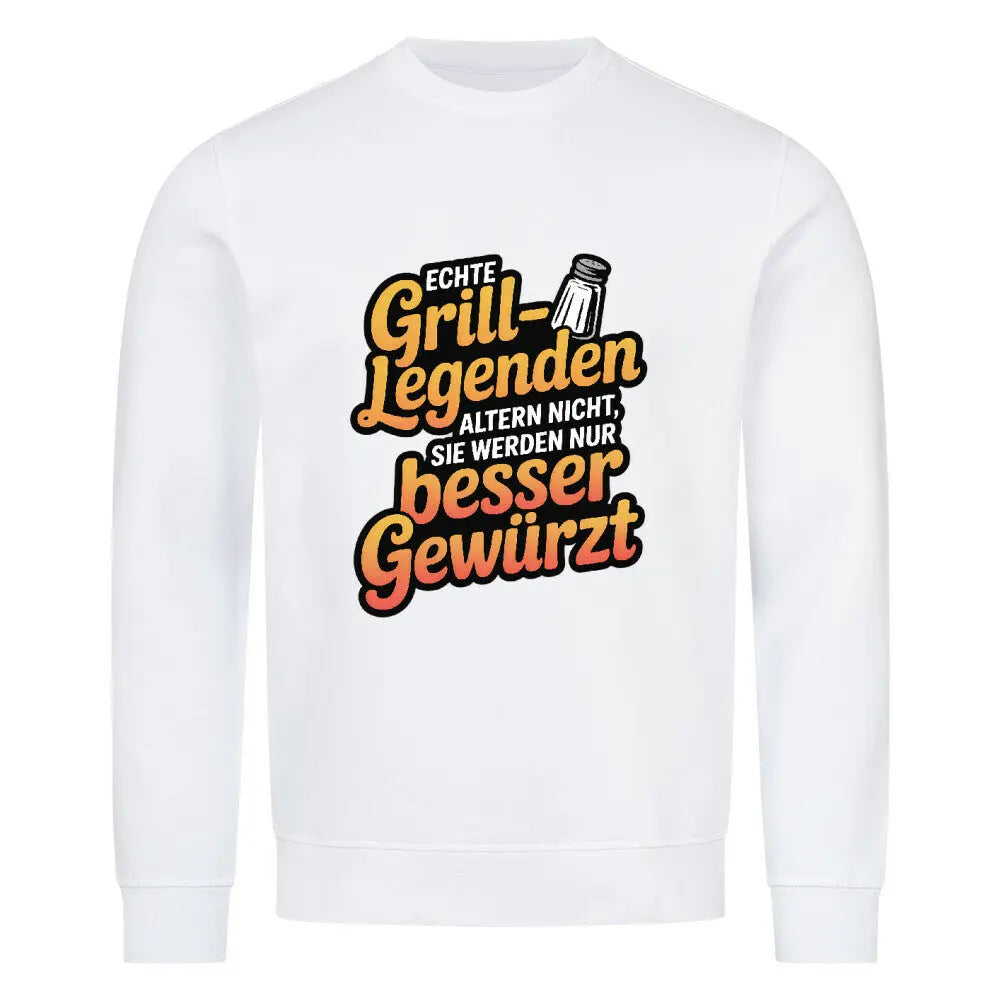 Echte Grill-Legenden – Premium Sweatshirt – Motivdruck in Weiß