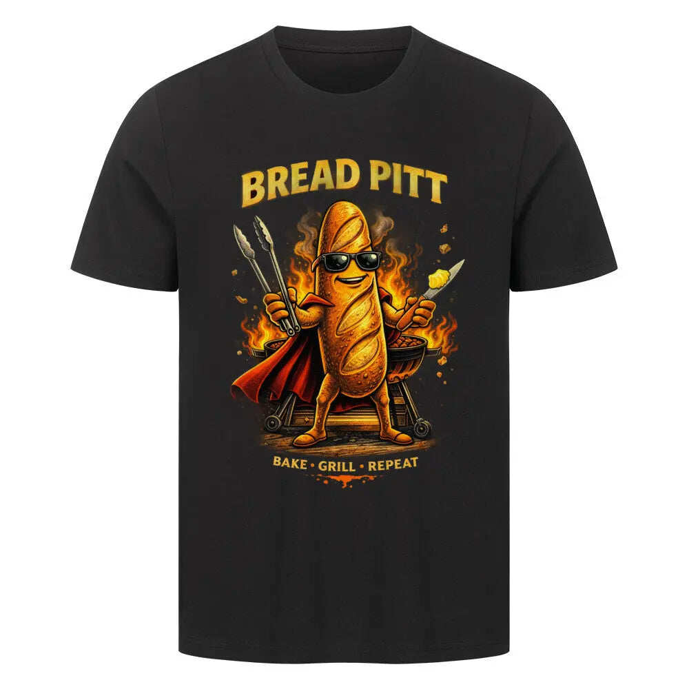 Bread Pitt Premium T-Shirt – Das knusprigste Wortspiel – Motivdruck in Schwarz