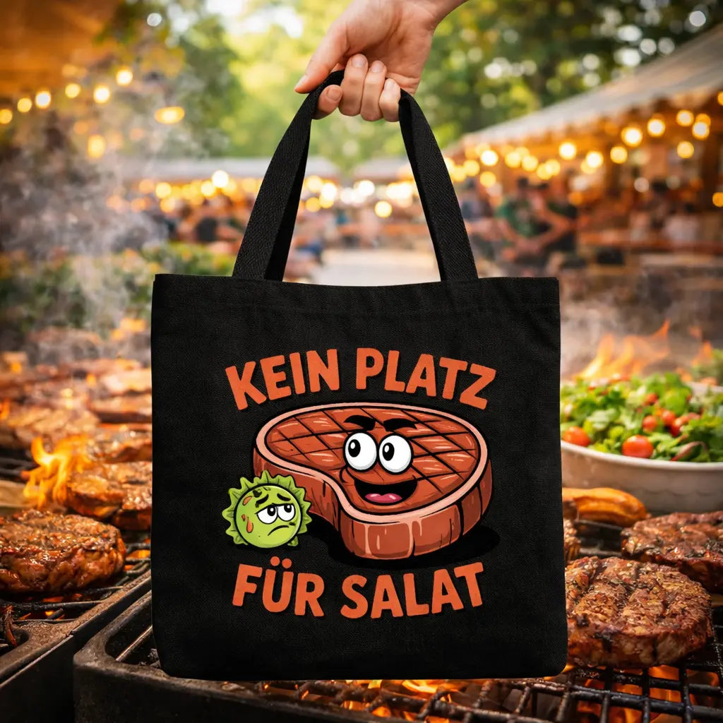 Kein Platz für Salat – Jutebeutel – Meatware Produktfoto
