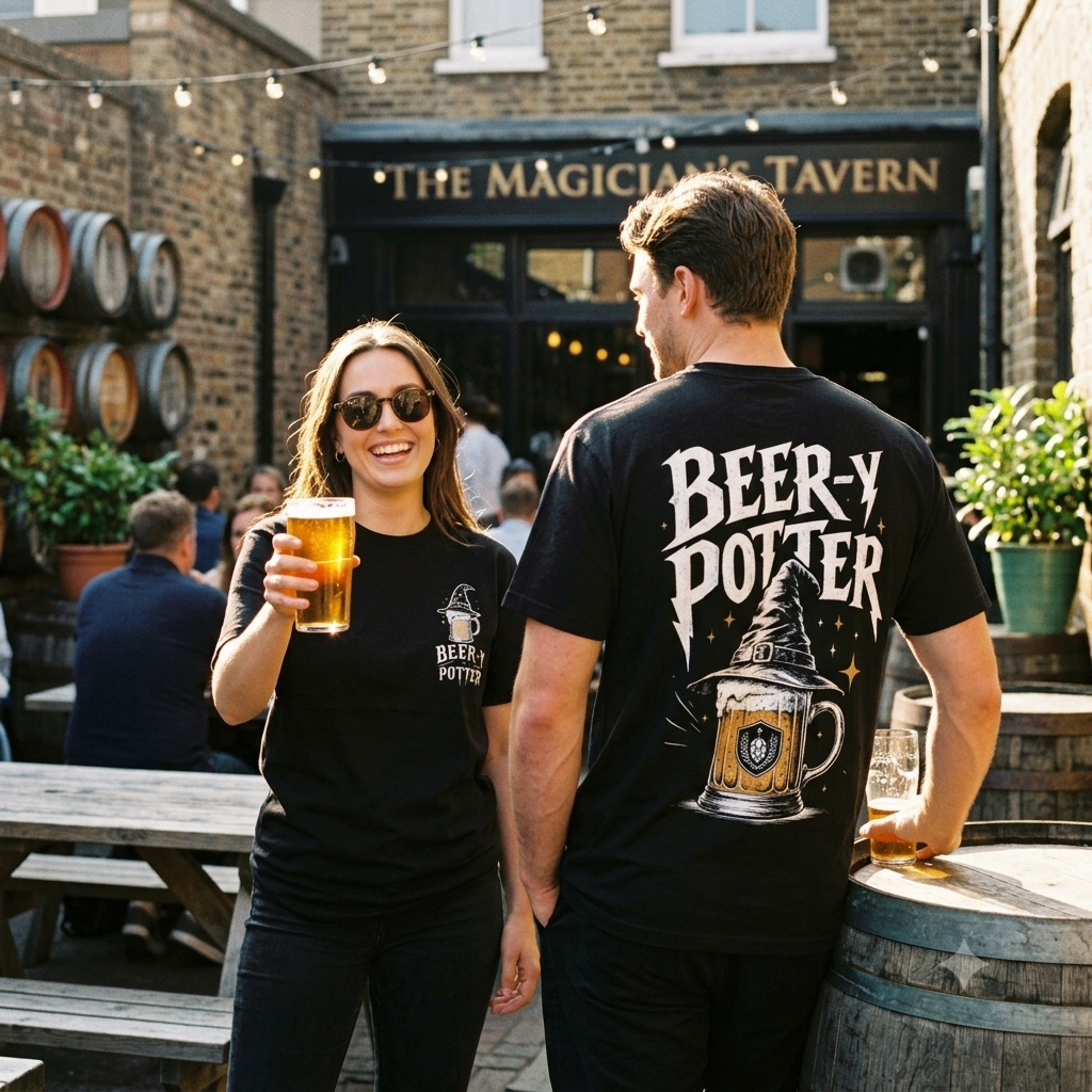 Beer-Y-Potter- Premium Streetware T-Shirt – Meatware Nahaufnahme