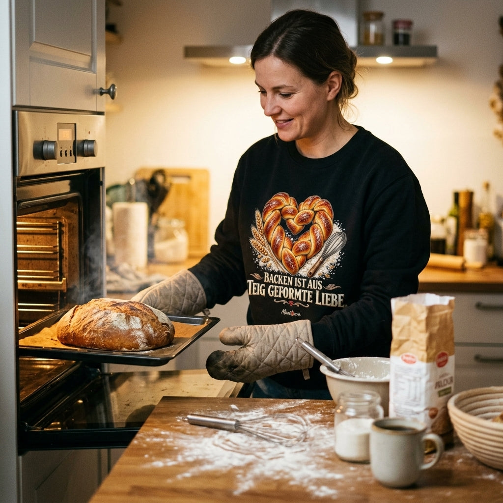 Backen ist aus Teig geformte Liebe – Backen Brot Hefezopf Premium Organic Sweatshirt