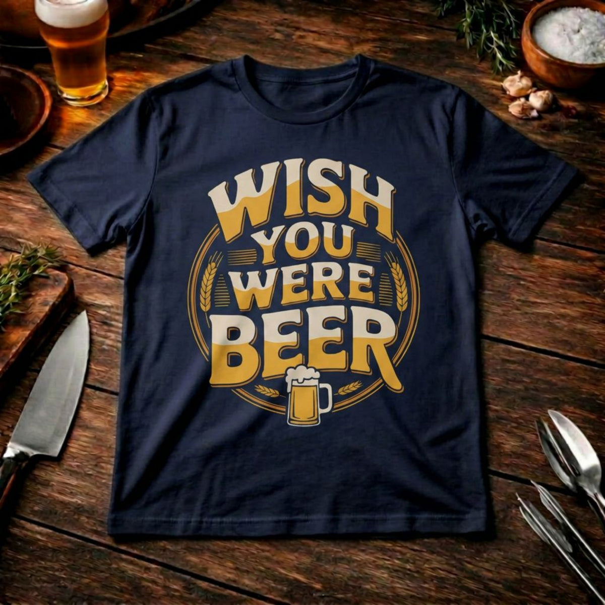 Wish You Were Beer – Premium T-Shirt für Grillmeister – Meatware Produktfoto