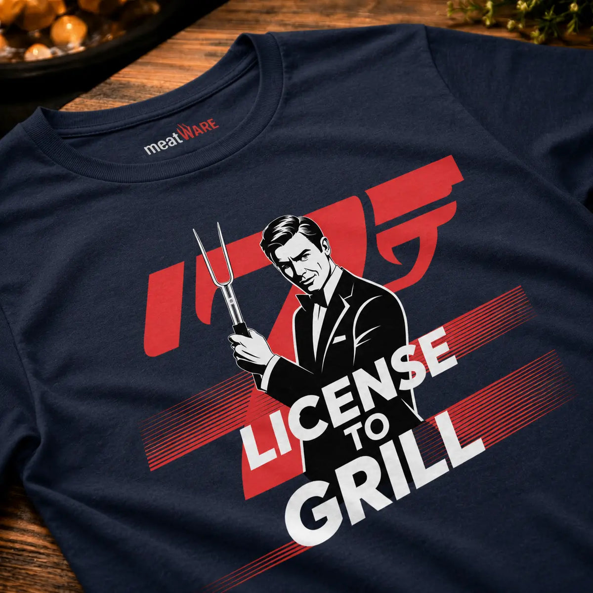 License to Grill – Premium BBQ T-Shirt – Meatware Produktfoto