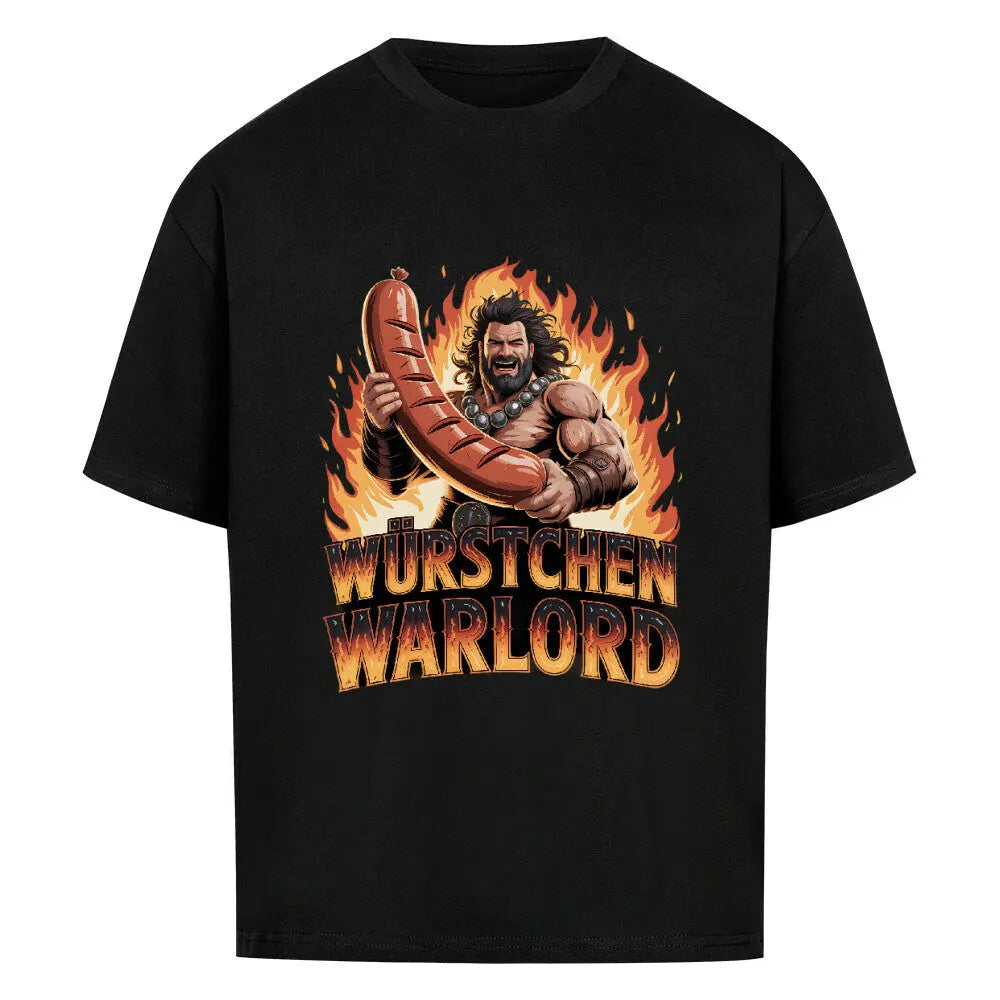 WÜRSTCHEN WARLORD – Oversized Shirt – Motivdruck in Schwarz