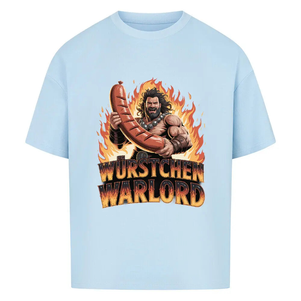 WÜRSTCHEN WARLORD – Oversized Shirt – Motivdruck in Babyblau