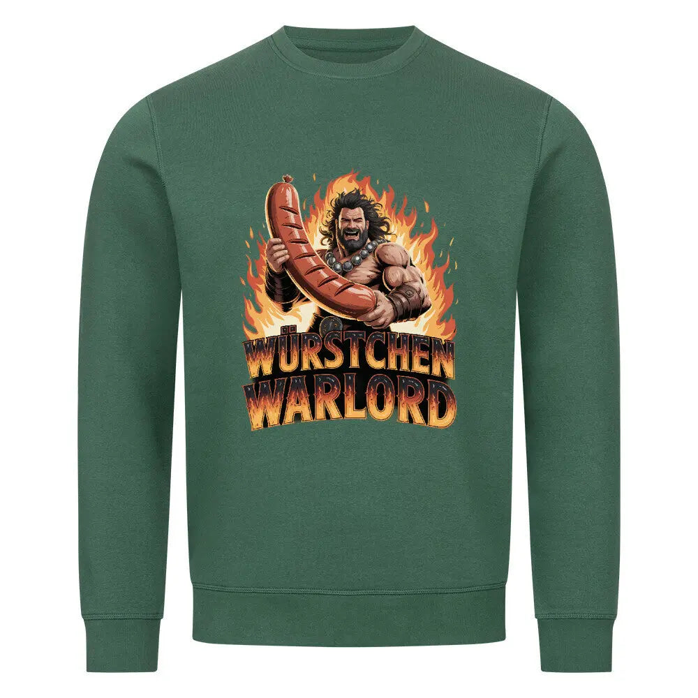 WÜRSTCHEN WARLORD – PREMIUM ORGANIC SWEATSHIRT – Motivdruck in Varsity Green