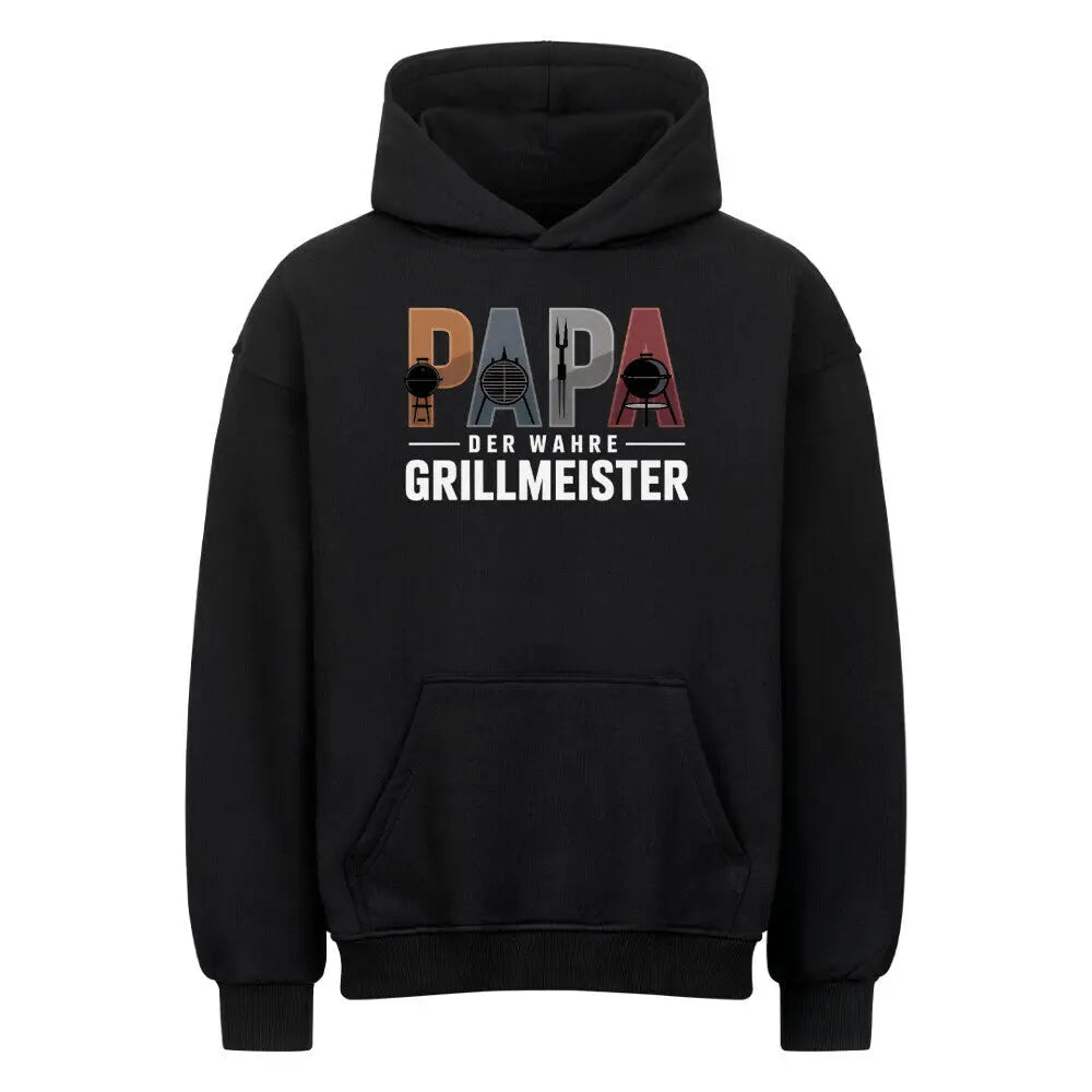 PAPA GRILLMEISTER – Oversized Hoodie – Motivdruck in Schwarz