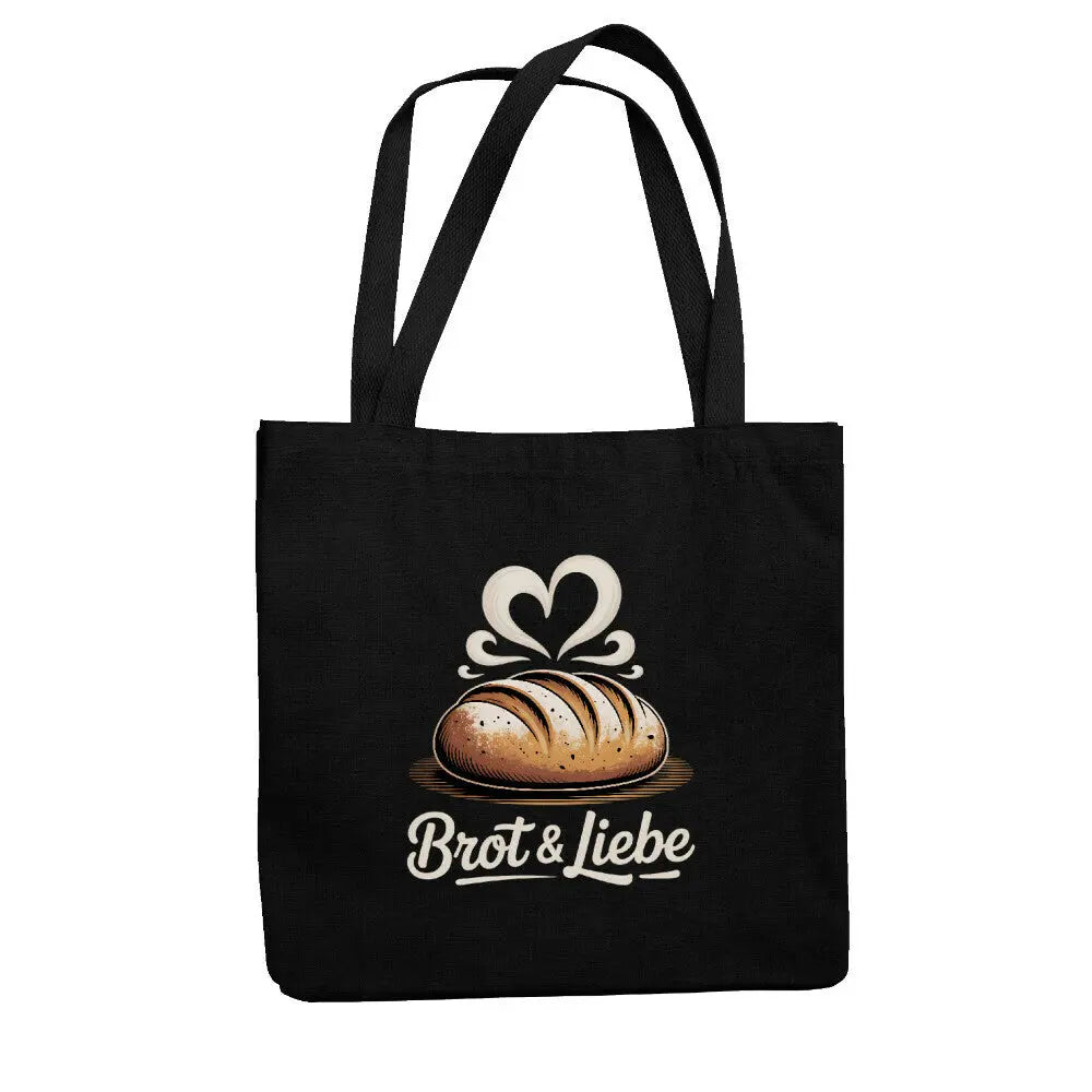 Brot & Liebe – Jutebeutel – Motivdruck in Schwarz