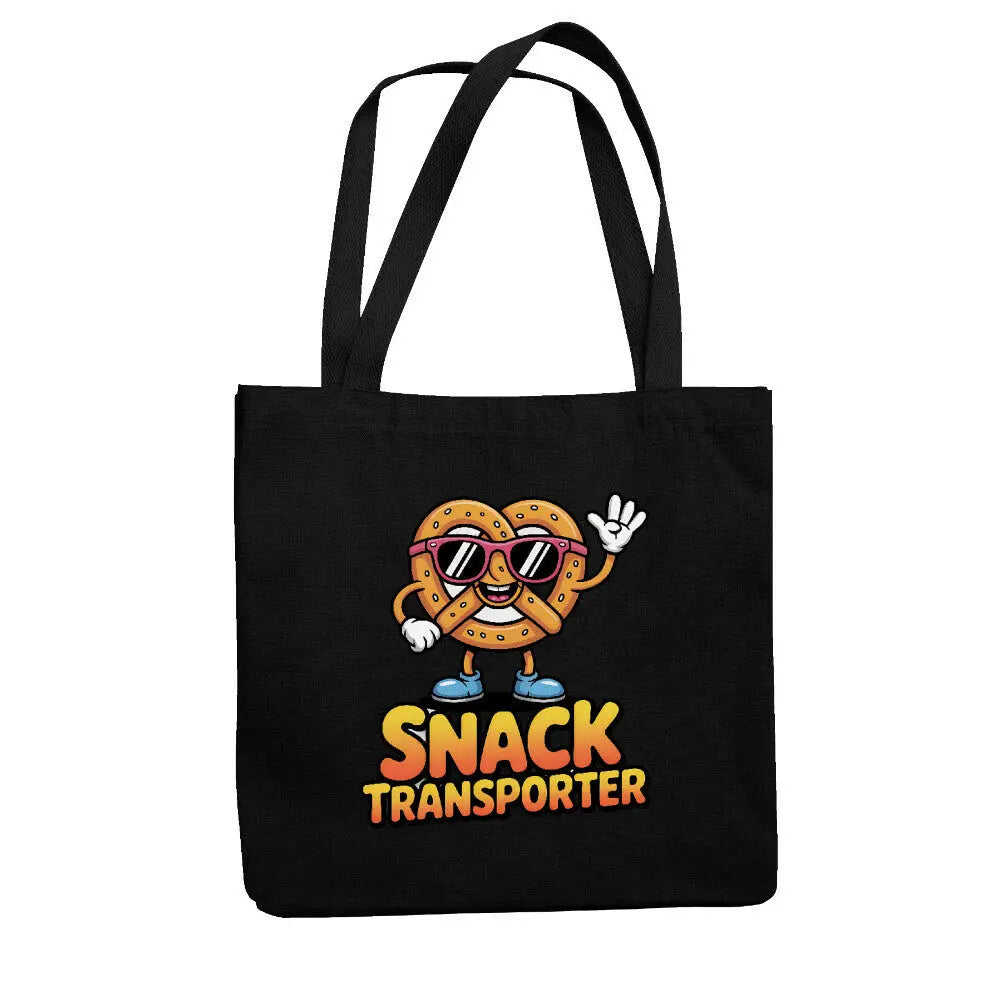 SNACK TRANSPORTER – Jutebeutel – Motivdruck in Schwarz