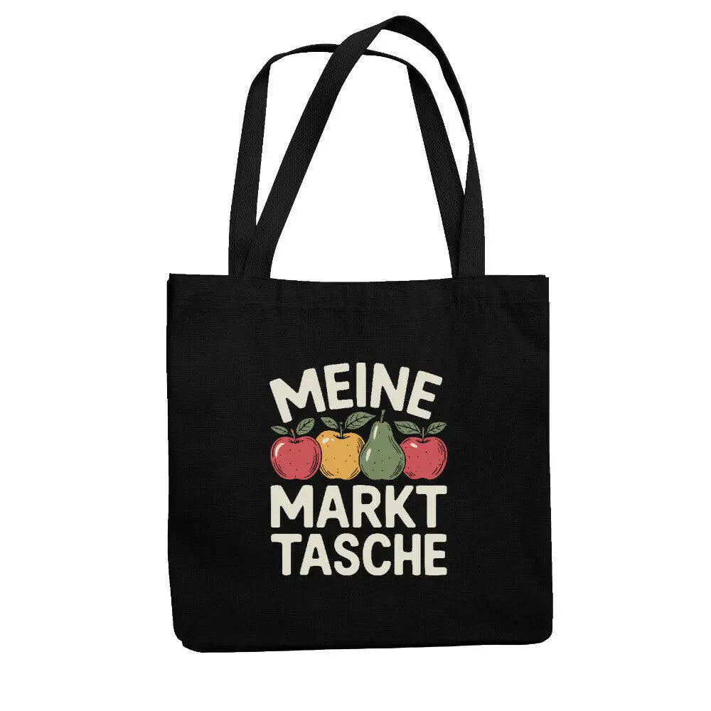 MEINE MARKTTASCHE – Jutebeutel – Motivdruck in Schwarz