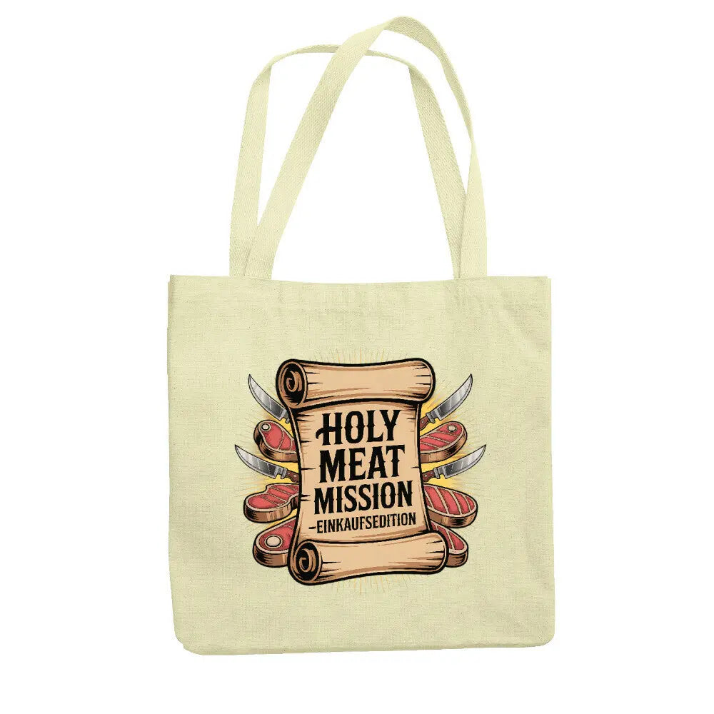 Holy Meat Mission – Jutebeutel – Motivdruck in Natural