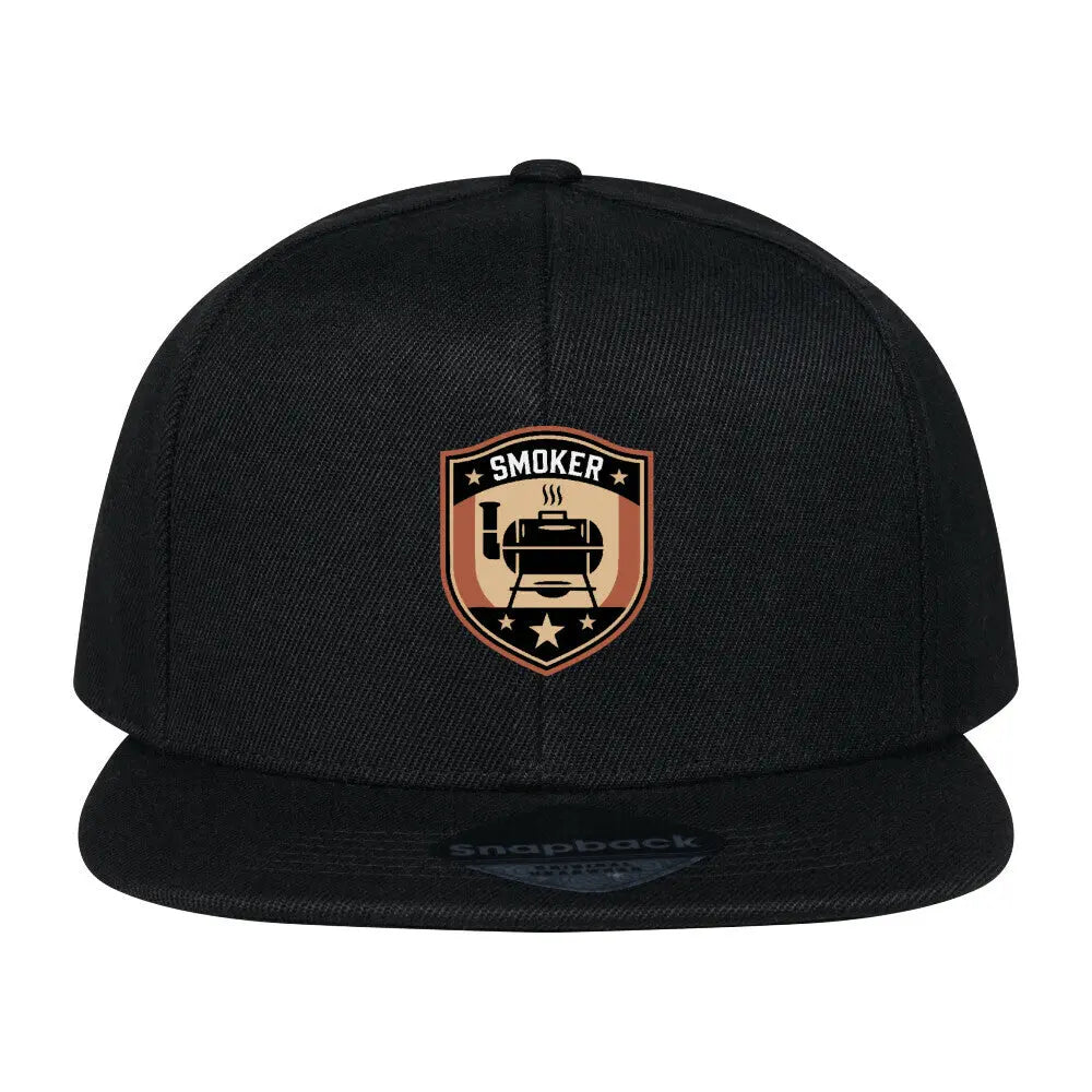 Smoker Emblem – Snapback Cap – Motivdruck in Schwarz