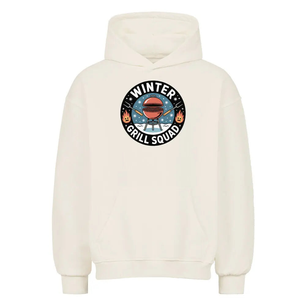 Winter Grill Squad – Oversized Hoodie – Motivdruck in Natural Raw