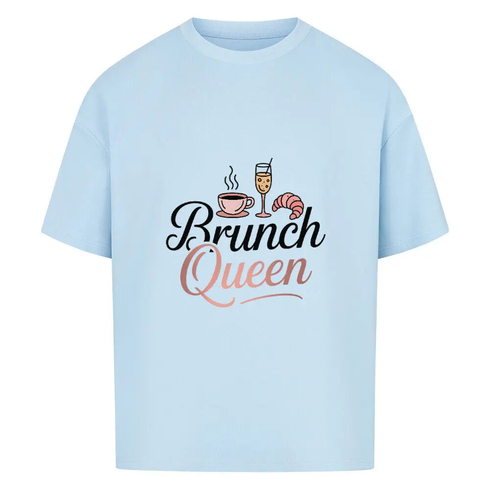 Brunch Queen - Oversized Shirt – Motivdruck in Babyblau