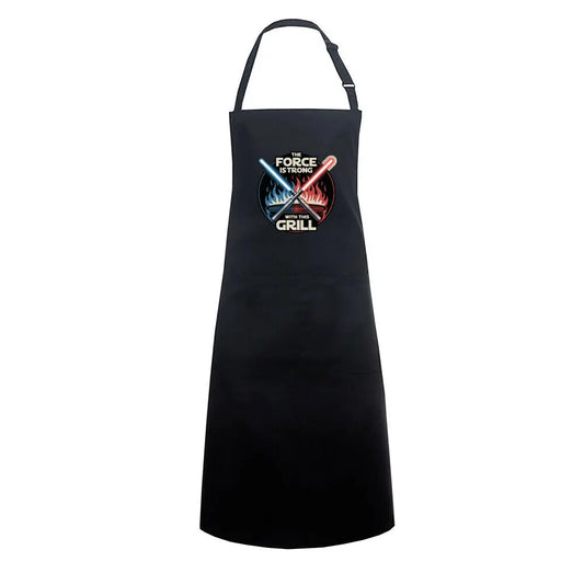 The Force Is Strong With This Grill – Grillschürze – Motivdruck in Schwarz
