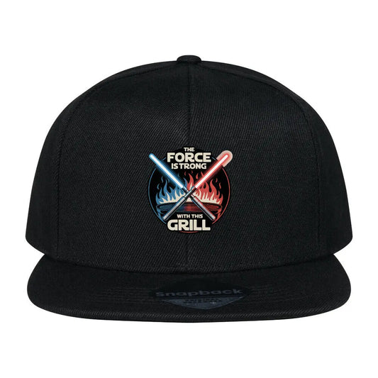 The Force Is Strong With This Grill – Snapback Cap – Motivdruck in Schwarz