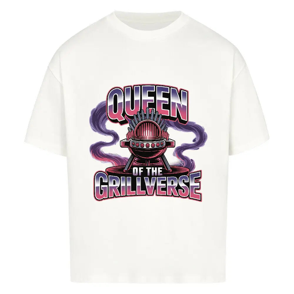 Queen of the Grillverse – Oversized Shirt – Motivdruck in Weiß