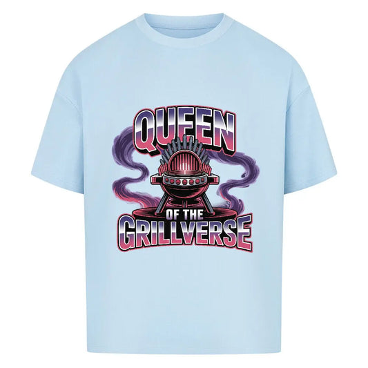 Queen of the Grillverse – Oversized Shirt – Motivdruck in Babyblau