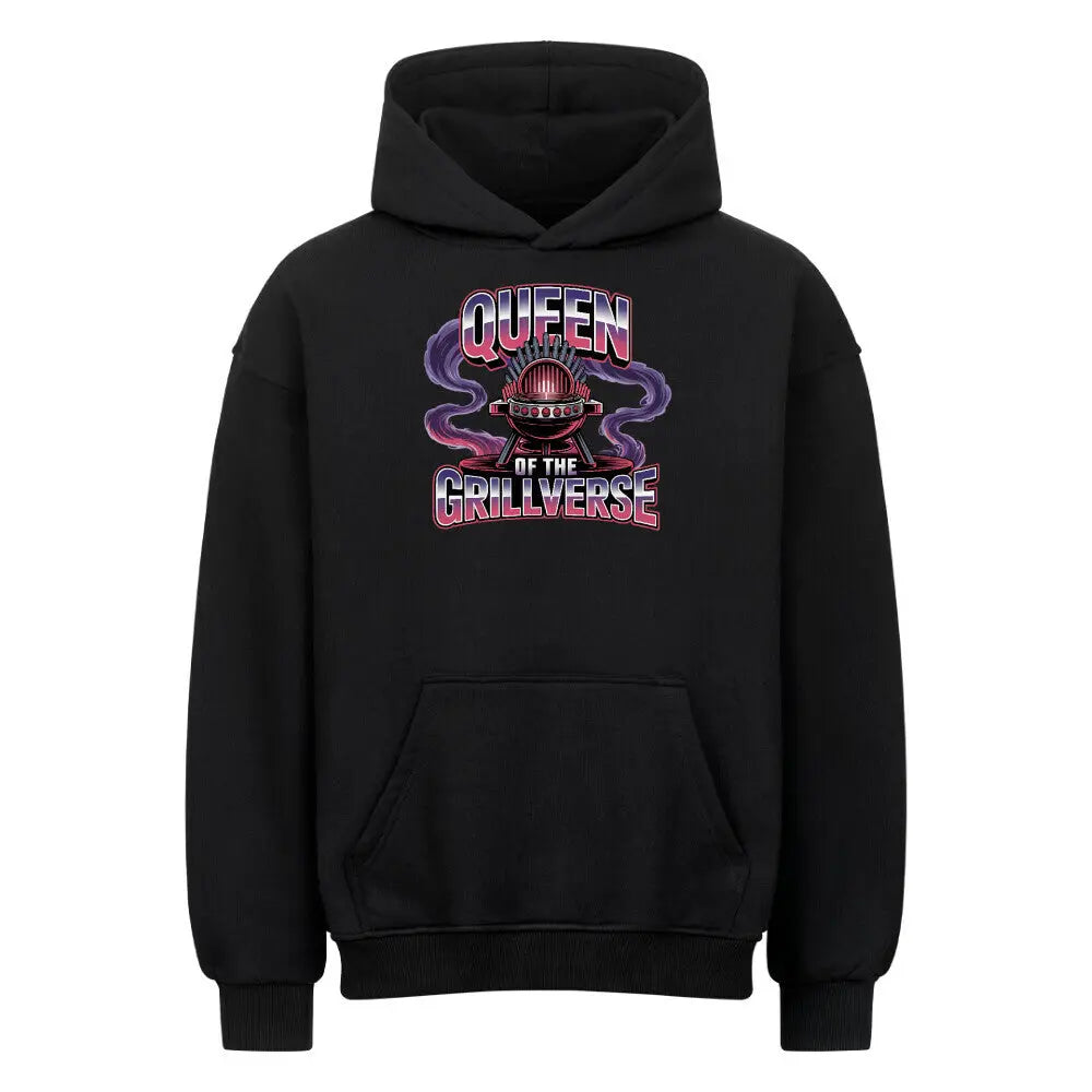 Queen of the Grillverse – Oversized Hoodie – Motivdruck in Schwarz