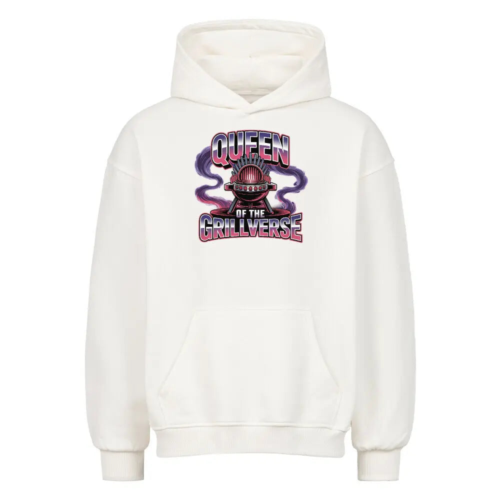 Queen of the Grillverse – Oversized Hoodie – Motivdruck in Weiß