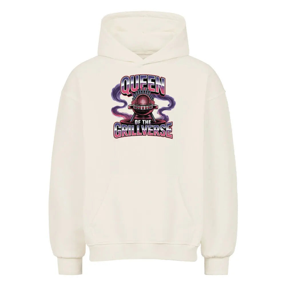 Queen of the Grillverse – Oversized Hoodie – Motivdruck in Natural Raw