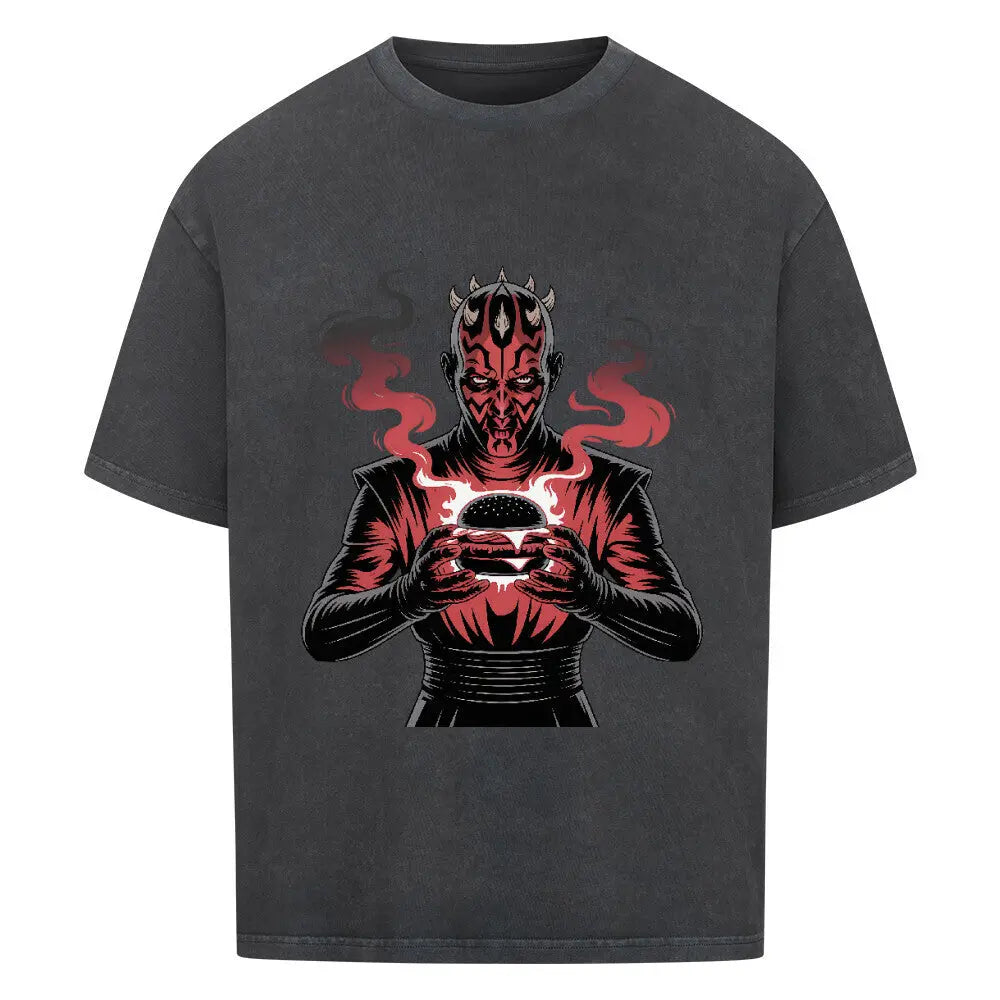 Darth Maul – The Dark Side of the Grill – Oversized Shirt – Motivdruck in Washed Black
