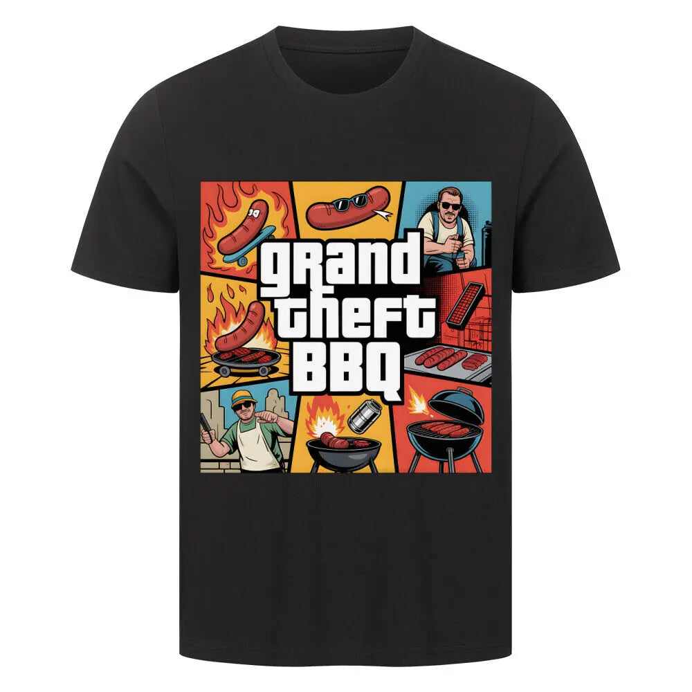 Grand Theft BBQ – Premium T-Shirt – Motivdruck in Schwarz