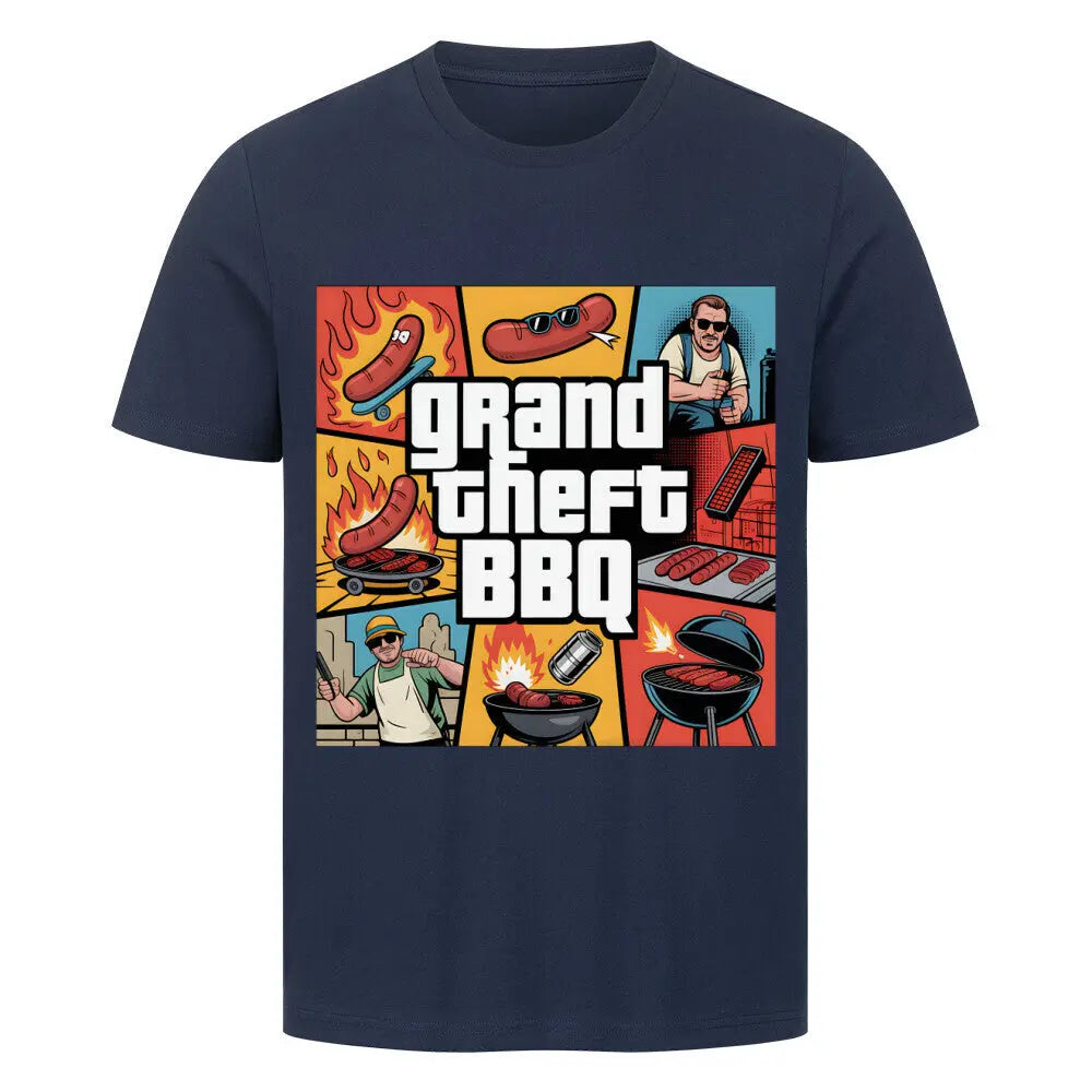 Grand Theft BBQ – Premium T-Shirt – Motivdruck in French Navy