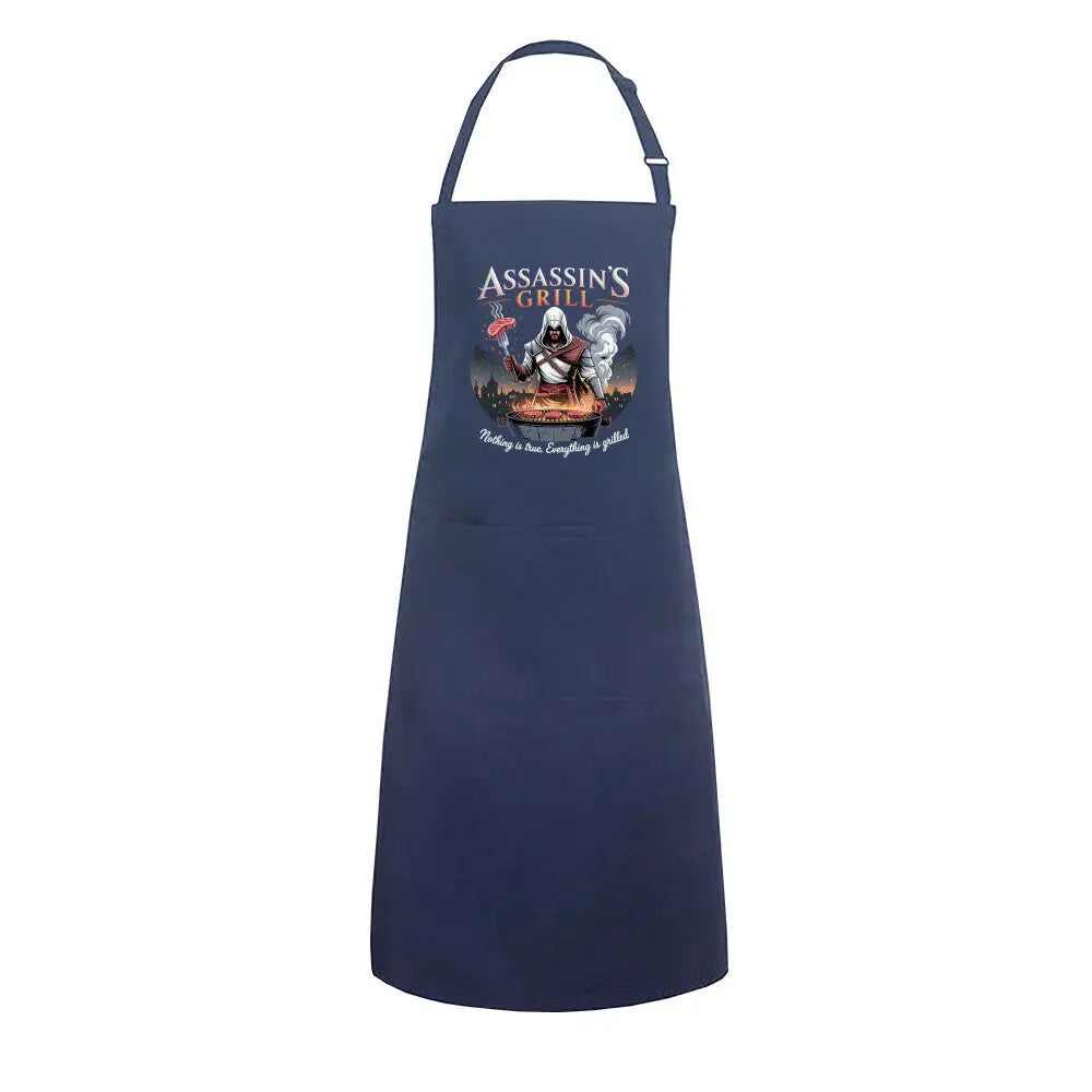 Assassin’s Grill – Premium Grillschürze – Motivdruck in Navy