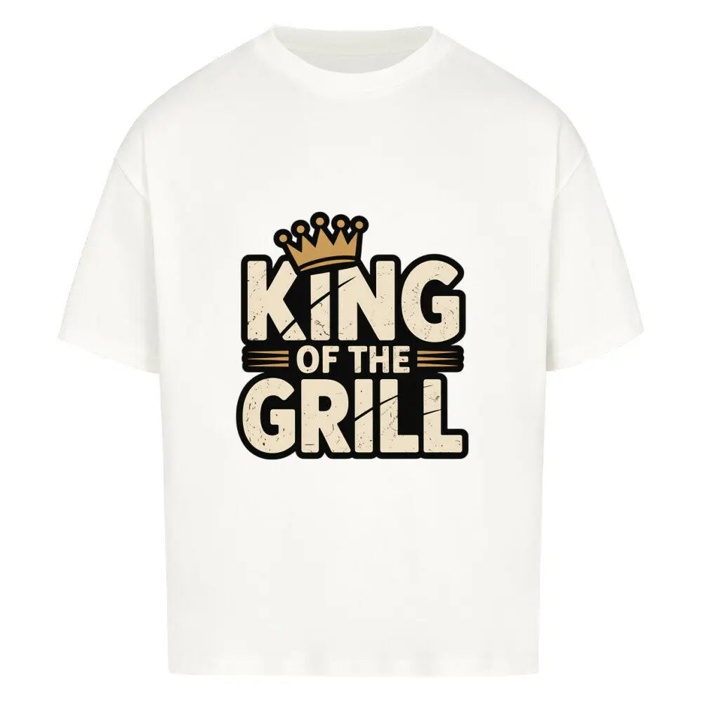 KING OF THE GRILL – Oversized Shirt – Motivdruck in Weiß