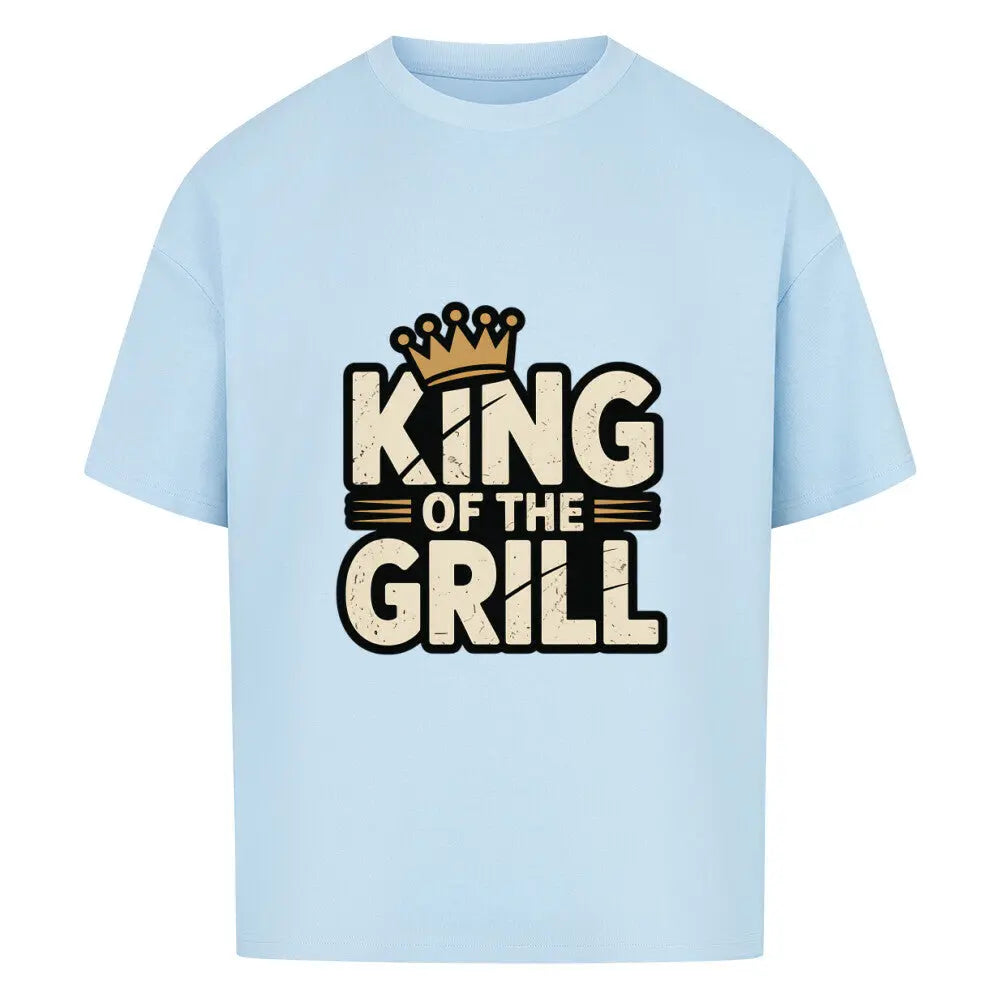 KING OF THE GRILL – Oversized Shirt – Motivdruck in Babyblau