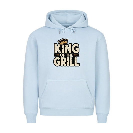 KING OF THE GRILL – Premium Hoodie – Motivdruck in Babyblau