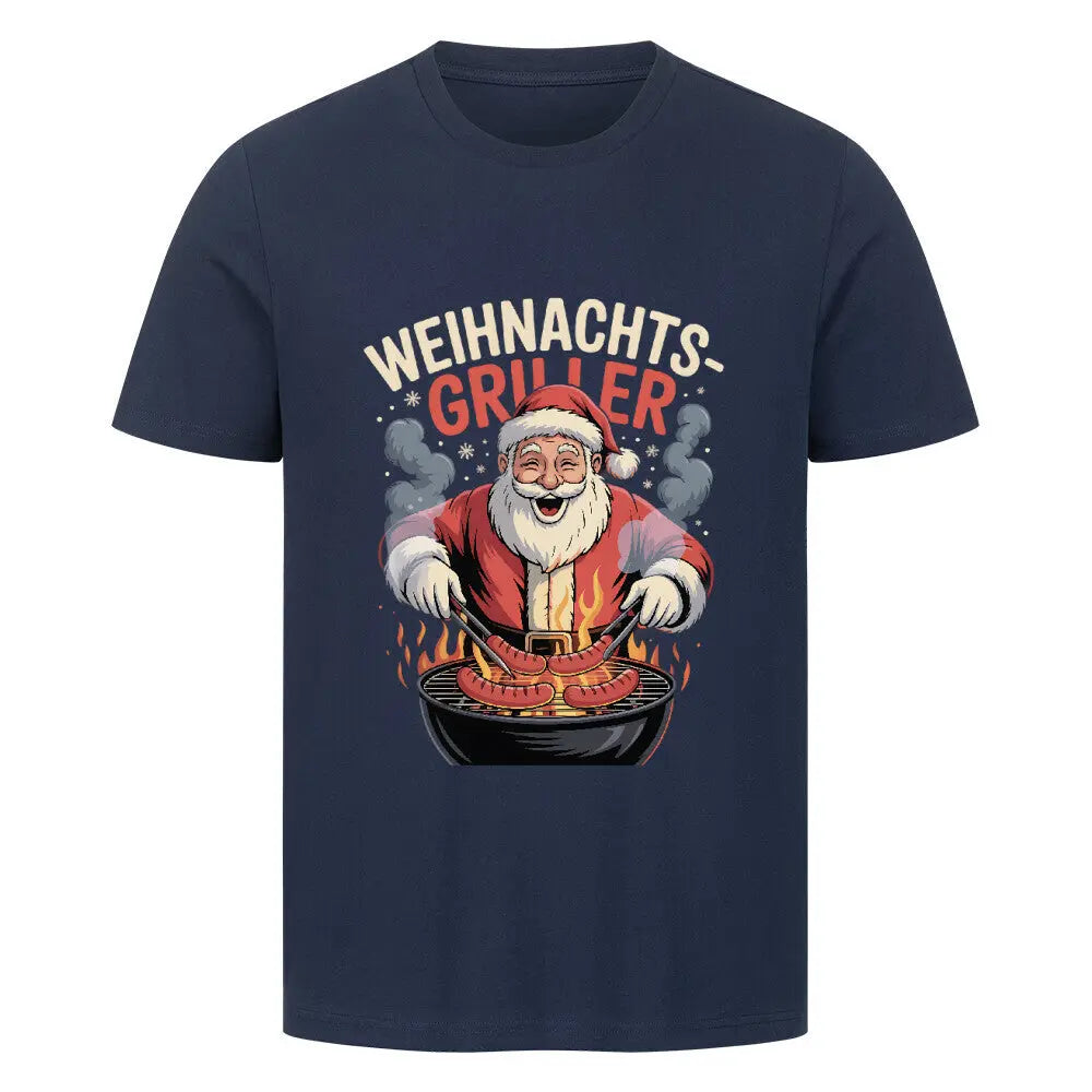 Weihnachts-Griller – Premium T-Shirt – Motivdruck in French Navy