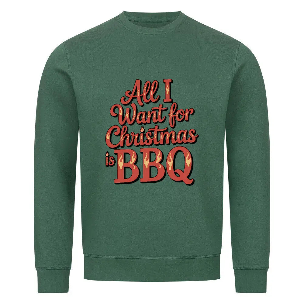 All I Want for Christmas is BBQ – Premium Sweatshirt – Motivdruck in Varsity Green