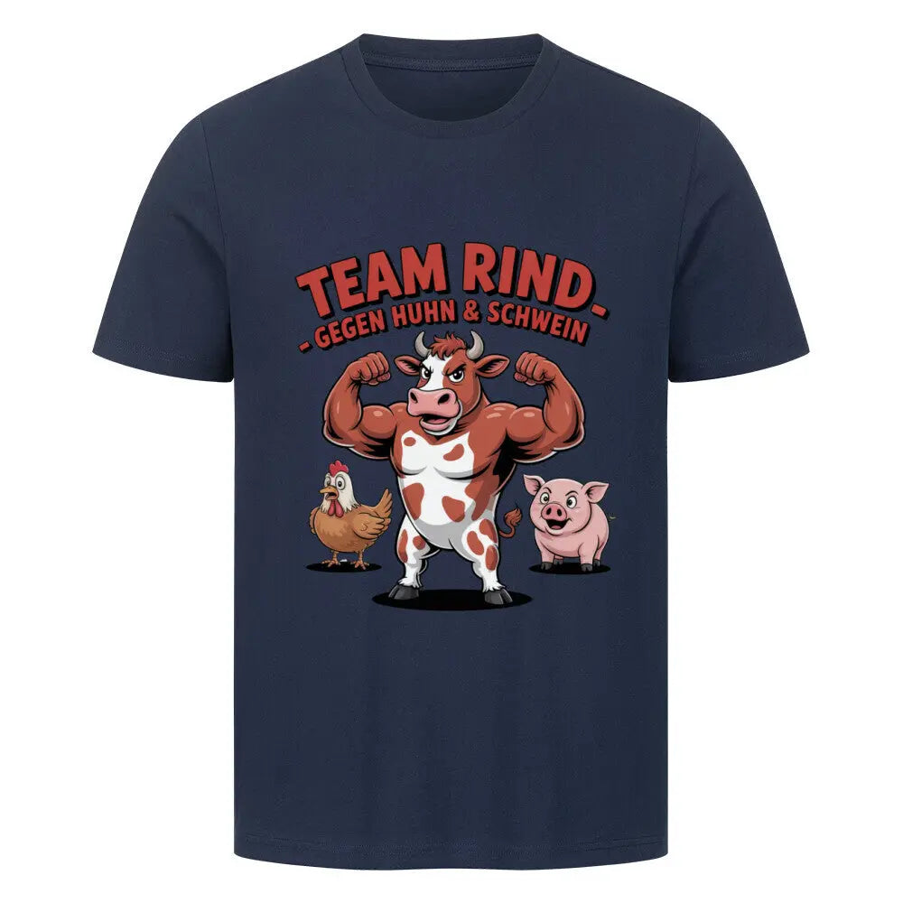 Team Rind – Premium T-Shirt – Motivdruck in French Navy