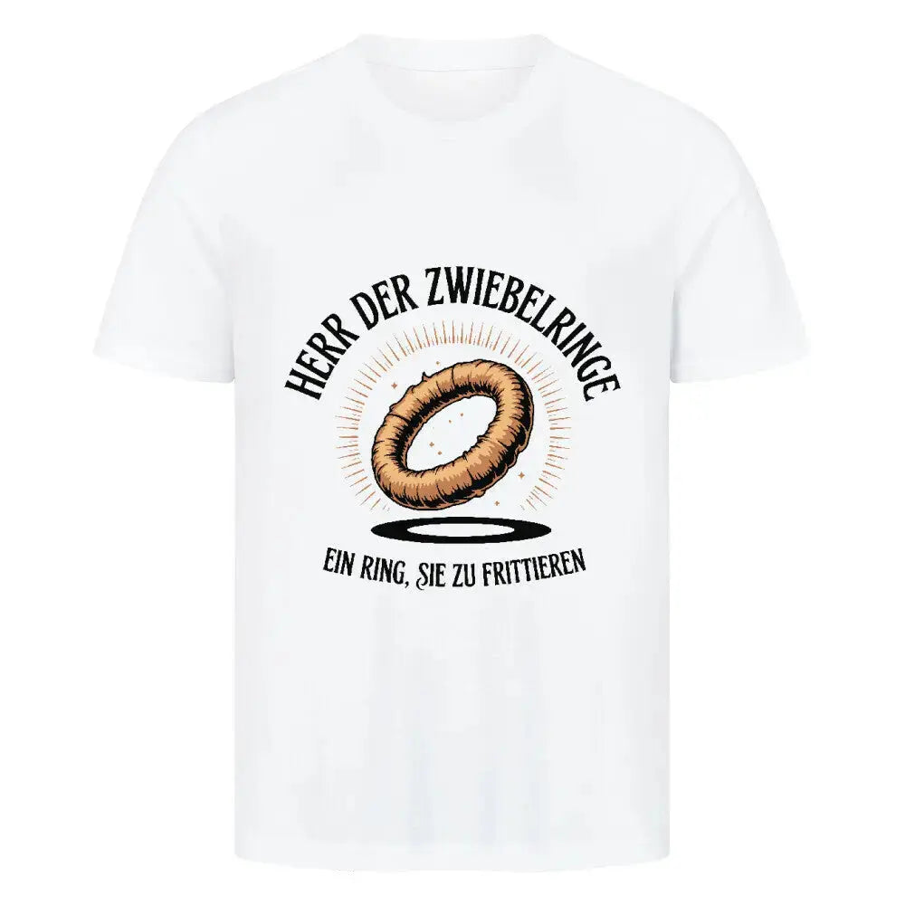 Herr der Zwiebelringe Shirt – Das ultimative Nerd-BBQ Design – Motivdruck in Weiß
